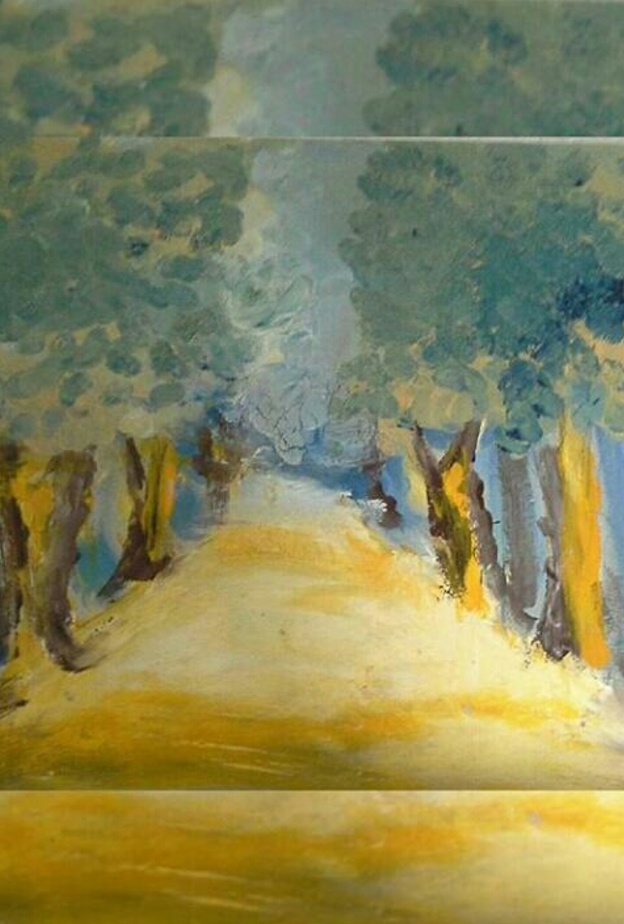 احدى لوحات الفنانة التشكيلية هالة فقيها