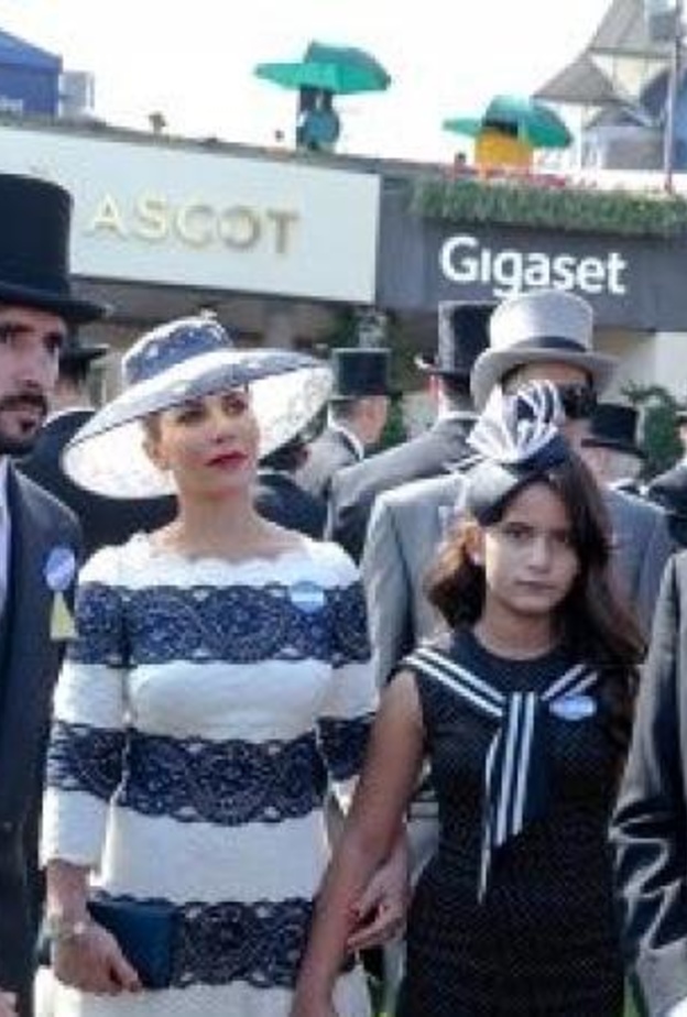 ولي عهد دبي و الأميرة هيا بنت الحسين حضرا السباق