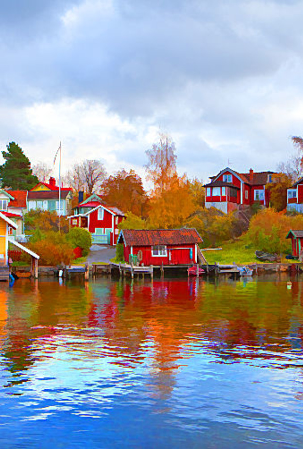 عرسان يستمتعون بالتزلج في السويد تحت شمس منتف الليل