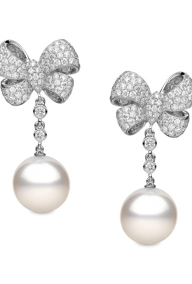 اقراط فيونكة الماس مع لؤلؤ من يوكو لندن 