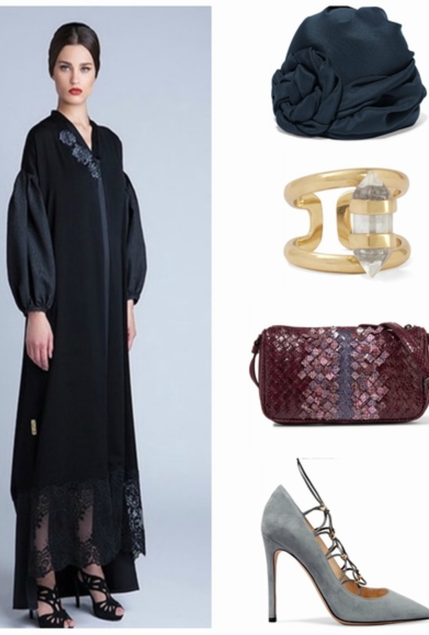 أسلوب راقي وأنيق بالعباية السوداء مع لمسات فاخرة بالألوان الكلاسيكية
