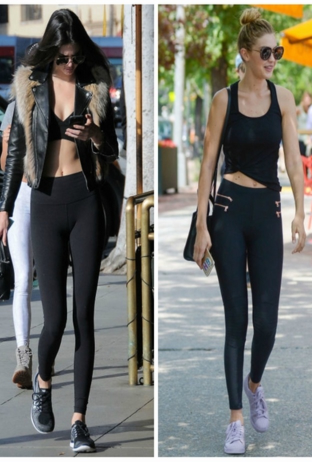 أسلوب كل من جيجي حديد وكندل جنر باللون الأسود