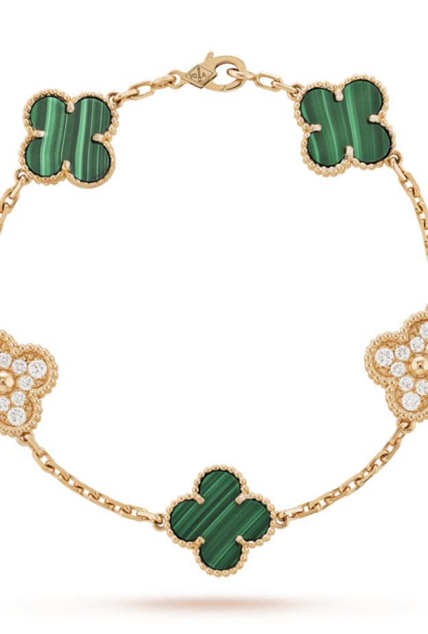 أسوارة فان كليف اند اربلز من الذهب والماس والمالاكيت