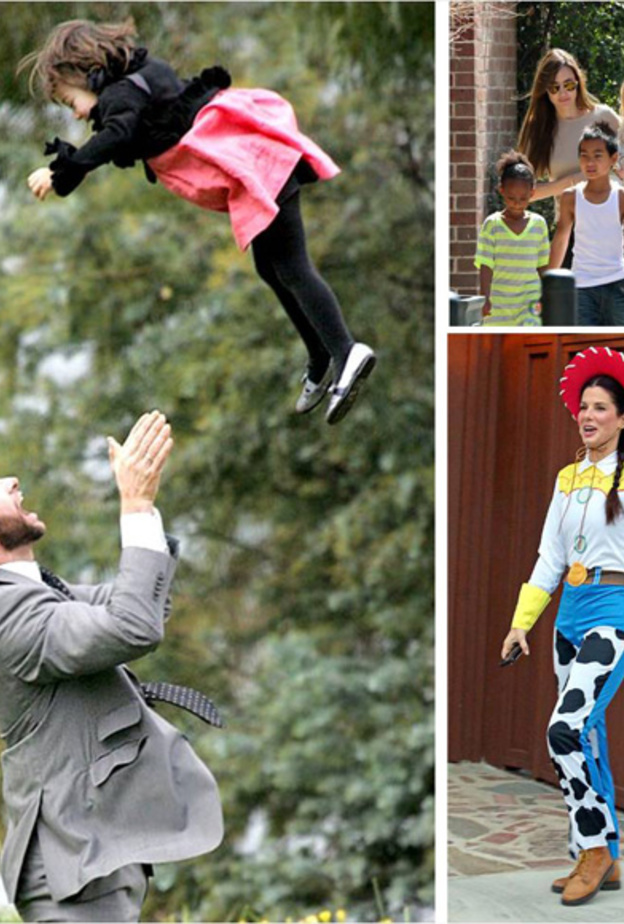 شارون تحمل احد ابنائها