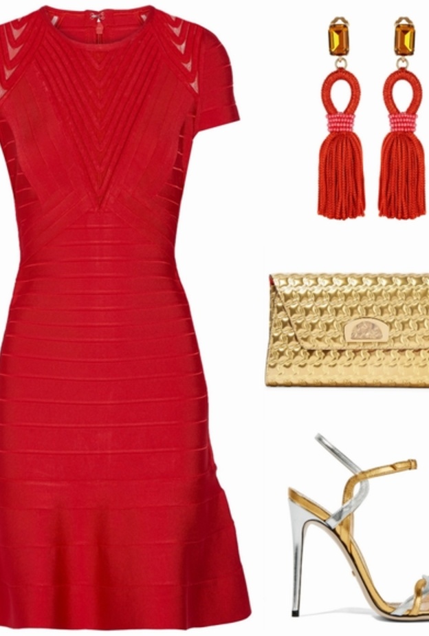 اطلالة أنثوية في فستان قصير باللون لأحمر