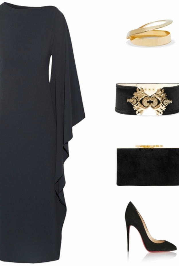 الاطلالة الأولى للعيد راقية باللونين الذهبي والأبيض