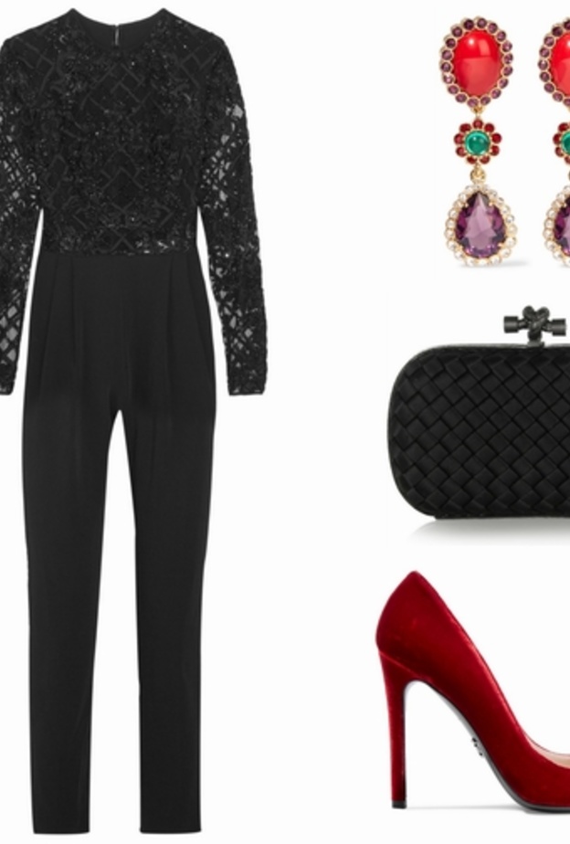 اطلالة فاخرة بالجمبسوت الأسود من زهير مراد لتتألقي بها في عيد الأضحى