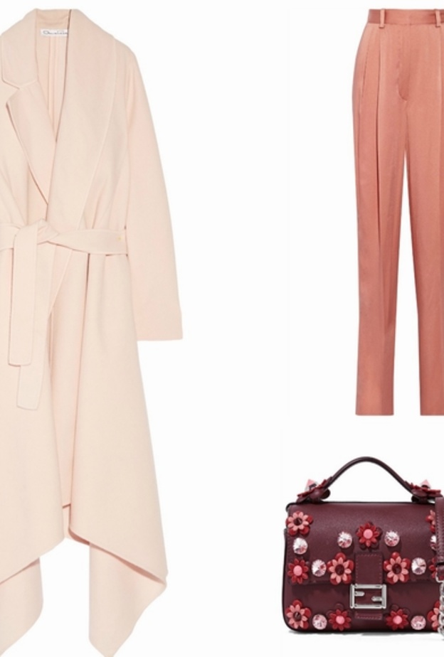 اطلالة مرهفة وناعمة بدرجات الزهري مع بنطلون بخصر عالي من لانفان