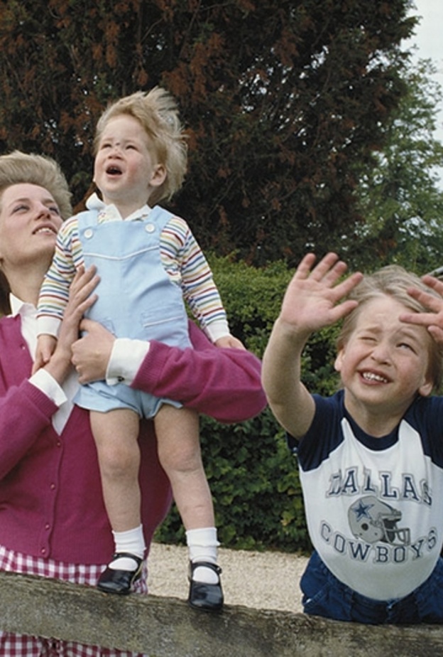 ديانا تتوسط وليام وهاري