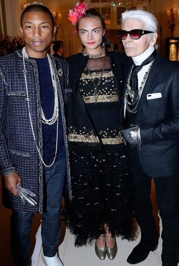 كارل لاغرفلد وكارا ديليفين وفاريل ويليامز