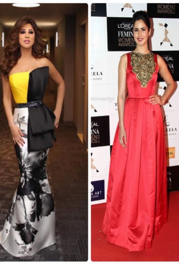 نجوى كرم باللون الزهري الذي يناسب لون بشرتها السمراء