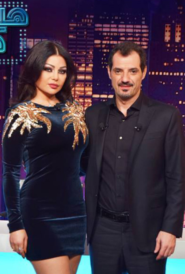 هيفاء وهبي مع ناصر فقيه مخرج البرنامج