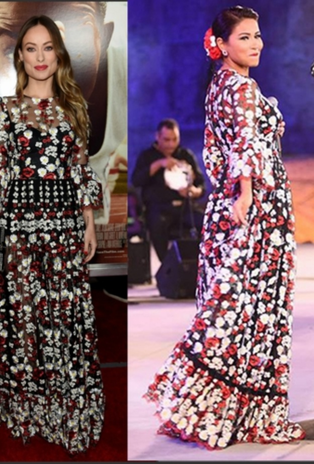 اوليفيا وايلد Olivia Wilde والفنانة شيرين عبد الوهاب اخارتا فستان دولتشي اند غابانا Dolce& Gabbana