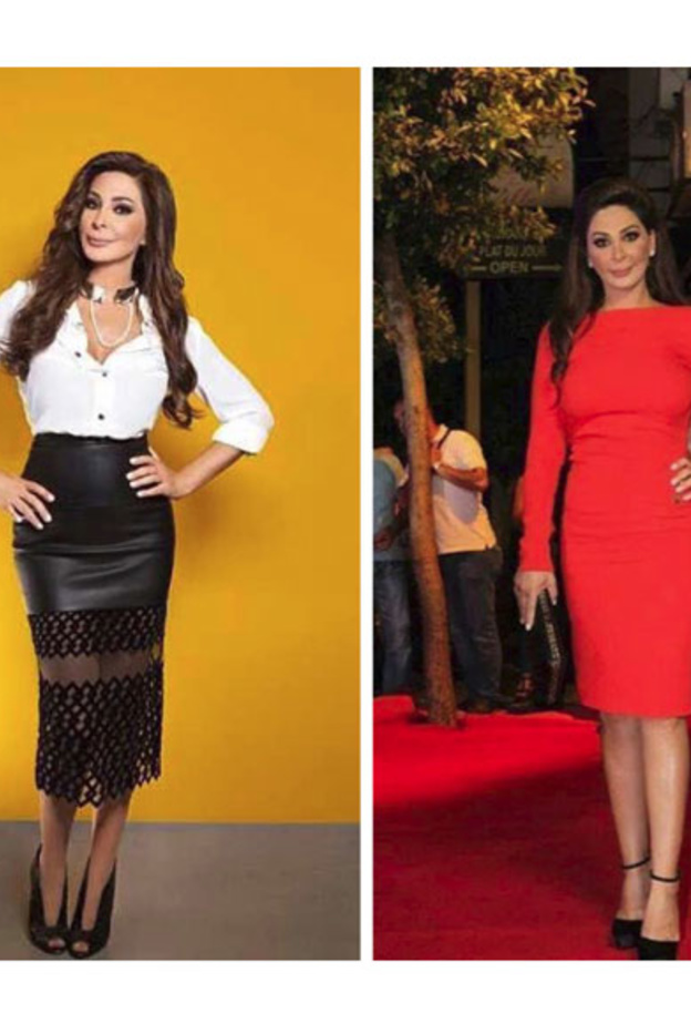 حين حددت إليسا خصرها بحزام بدت أكثر نحافة ورشاقة