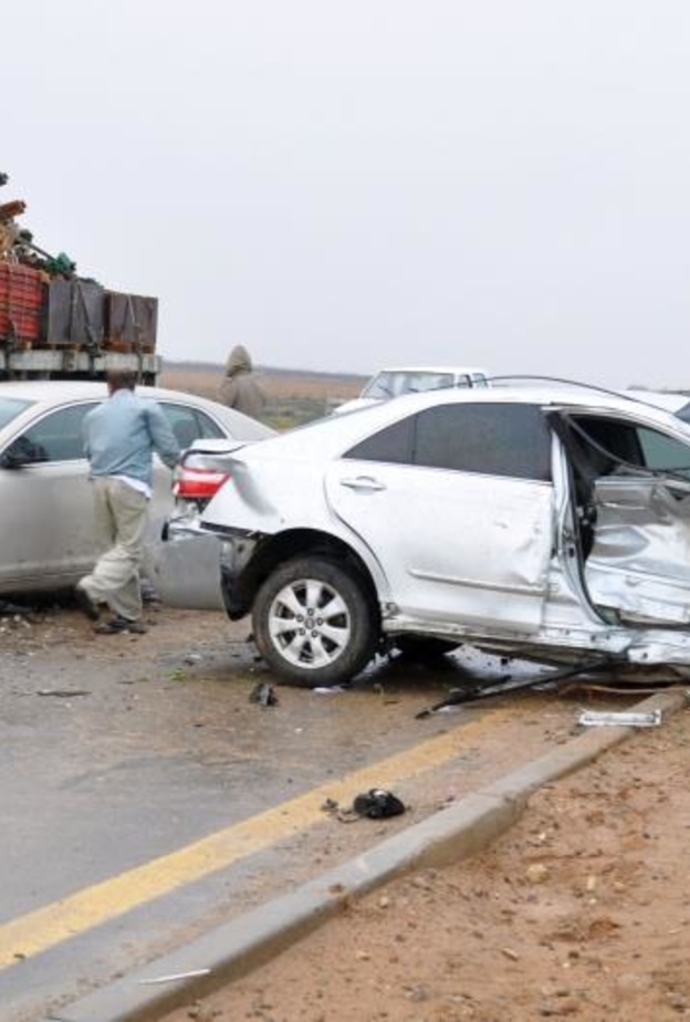 حادث السيارة المروع الذي لقي فيه الزوجين و والدته مصرعهم