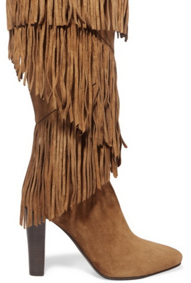 حذاء بساق عالي مع الشراريب من سان لوران SAINT LAURENT