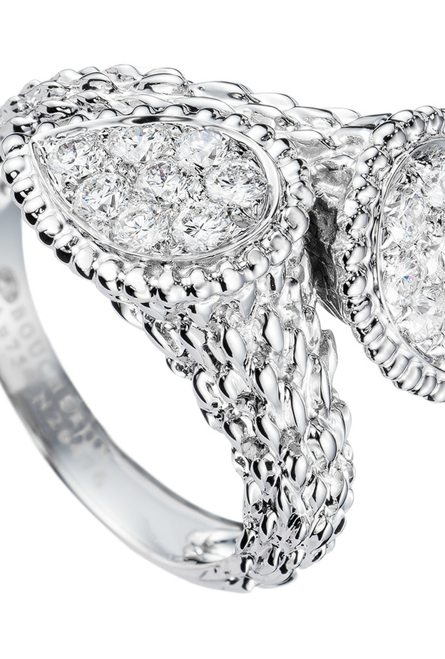 خاتم الماس بورشرون من الذهب الأبيض 