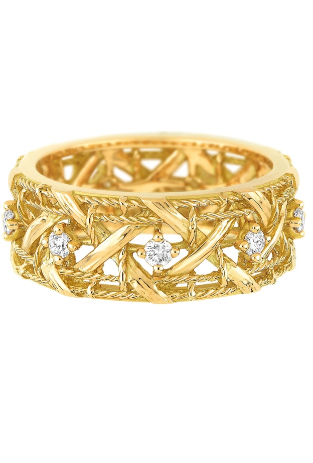 خاتم ديور من الذهب المغزول والماس