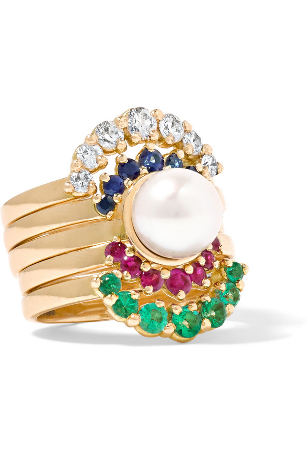 سوار من الذهب وحجر الجيود الرمادي من Kimberly McDonald