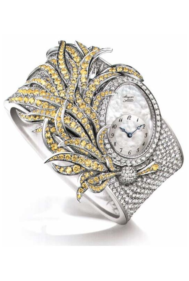 ساعة بريغيه ماس أبيض وأصفر