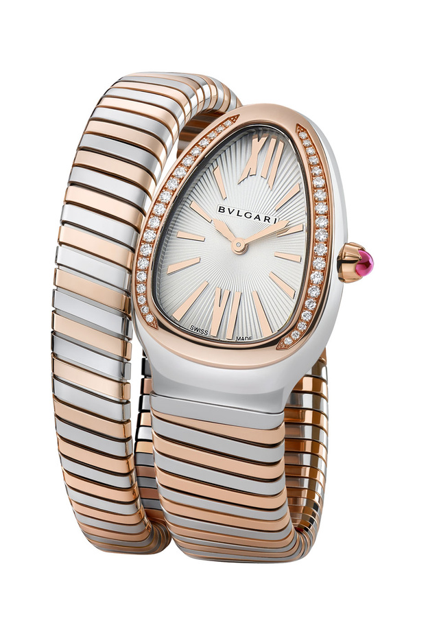 ساعة بولغاري مع أسوارتها الأنيقة من مجموعة سيربنتي