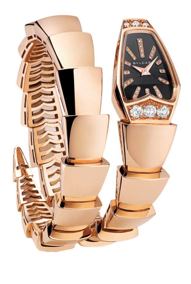 ساعة بولغاري من الذهب الوردي  والماس