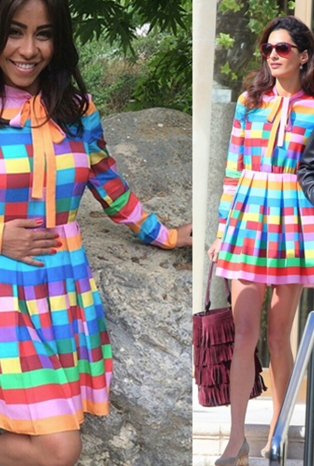 شيرين عبدالوهاب والممثلة Helen Mirren بفستان استثنائي ومرح من دولتشي اند غابانا 