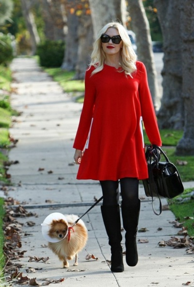 غوين مع كلبها المفضل