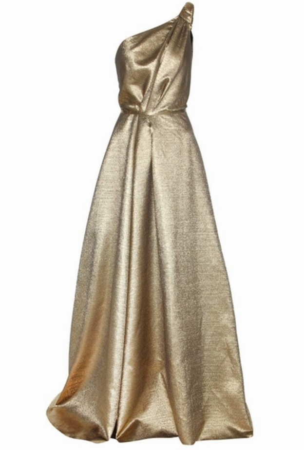 فساتين سهرة باقمشة الميتاليك ذات الكتف الواحد من كارولينا هيريرا CAROLINA HERRERA