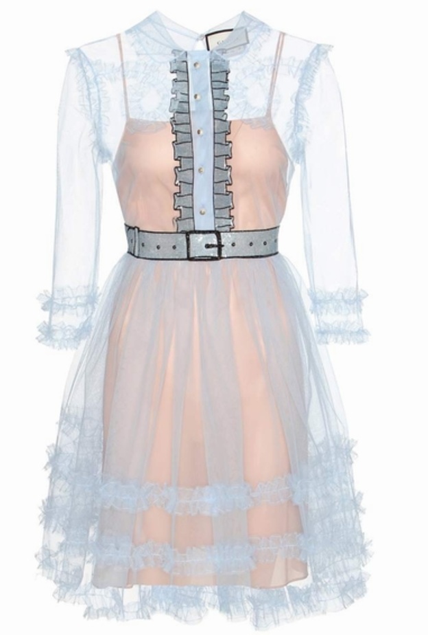 فستان شفاف مع التول من قوتشي GUCCI