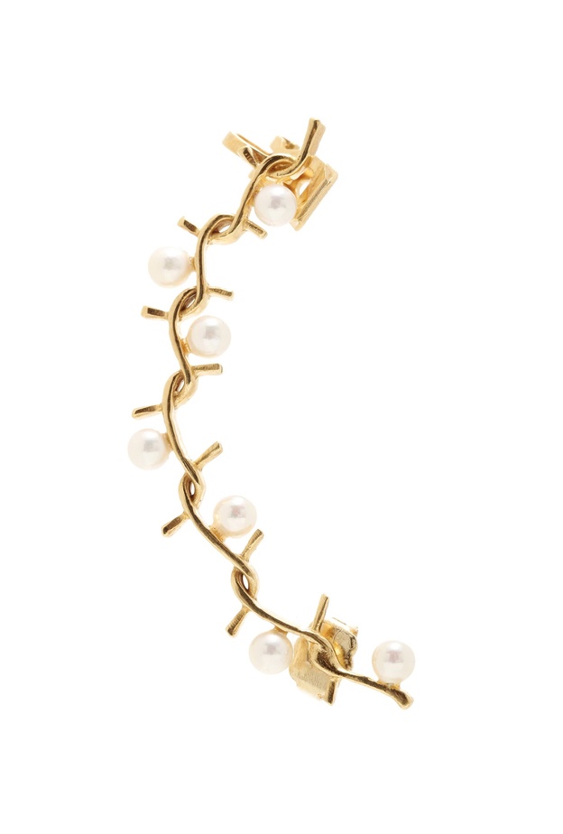 قرط جوانا لورا كونستانتين من الذهب المطلي واللؤلؤ