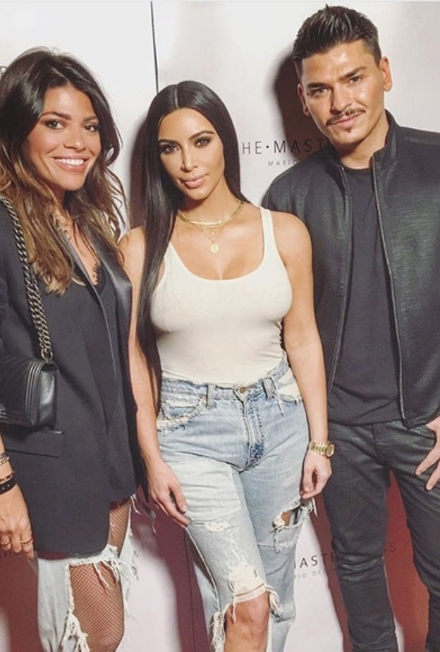 كيم كارداشيان وخبير التجميل ماريو برفقة العنود بدر في دبي