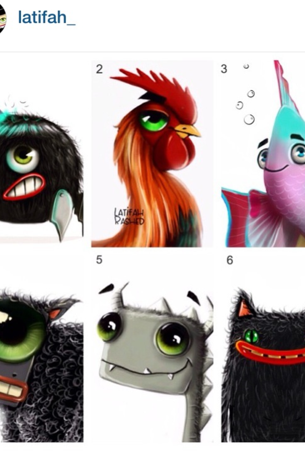 لطيفه راشد وشخصياتها الكرتونية