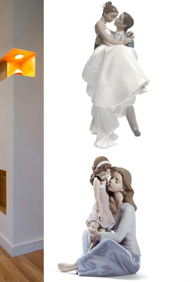 مجموعة من تماثيل lladro الفخمة توزع على فتحات الجدران 