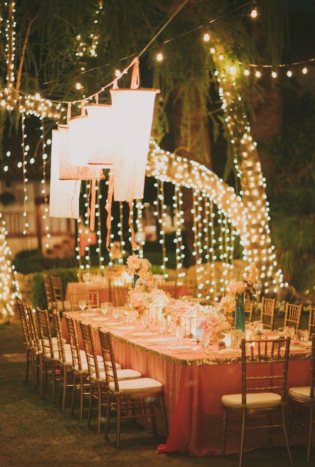 زيني الأسقف الخشبية بأضواء جميلة على شكل خيوط طويلة