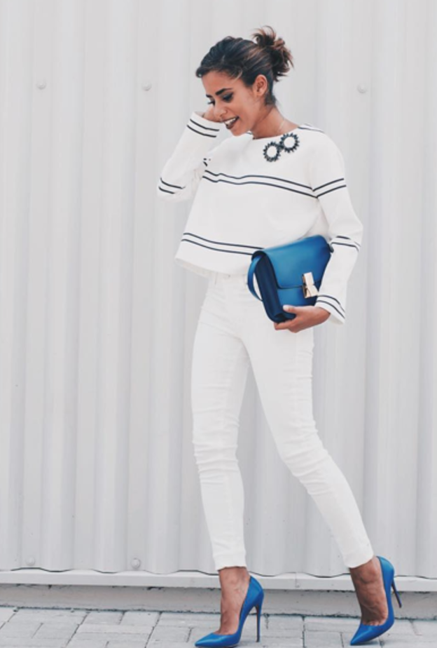 ناديا حسن هي ليست فقط مدونة موضة بل مصممة أحذية اماراتية أيضاً