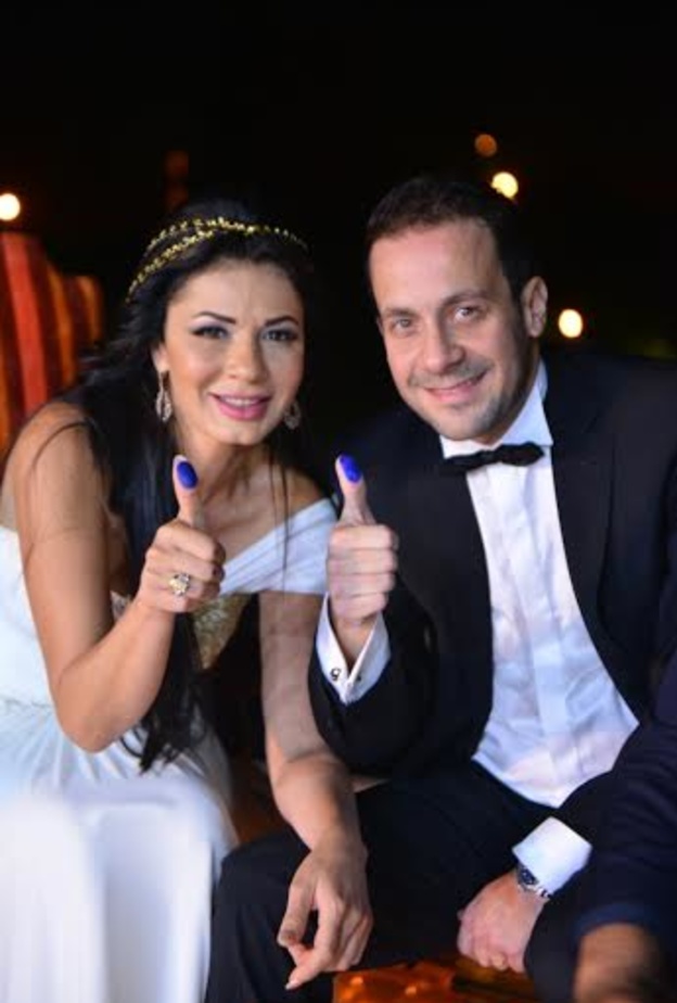 نجلاء بدر وزوجها محمد عفيفي