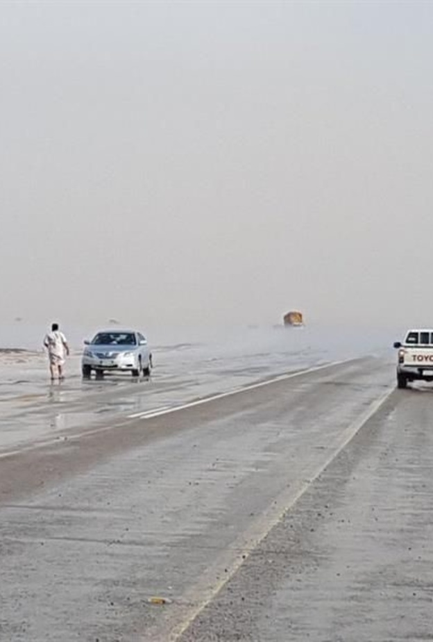 جزء من الثلوج التي قطت على جنوب منطقة الرياض 