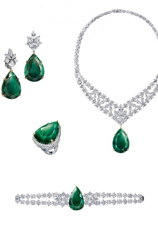 طقم الماس و زمرد من معوض 