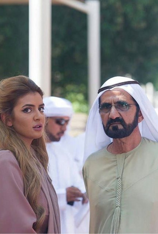 الشيخ محمد بن راشد آل مكتوم وكريمته الشيخة مهرة بنت محمد 