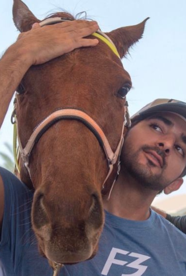 أحدث صورة نشرها الشيخ فزاع على حسابه على الانستقرام الخيل صديقه المفضل