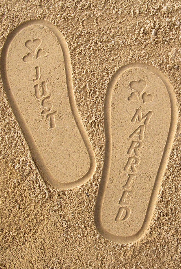 “Just Married” Flip flops للعروس