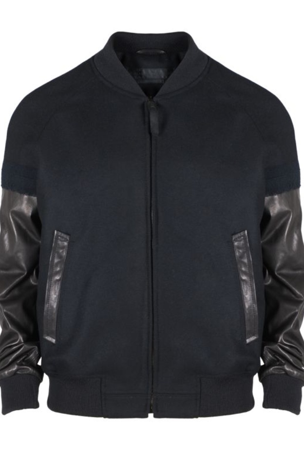 Alexander McQueen Felt leather needle detail bomber jacket AED14,000