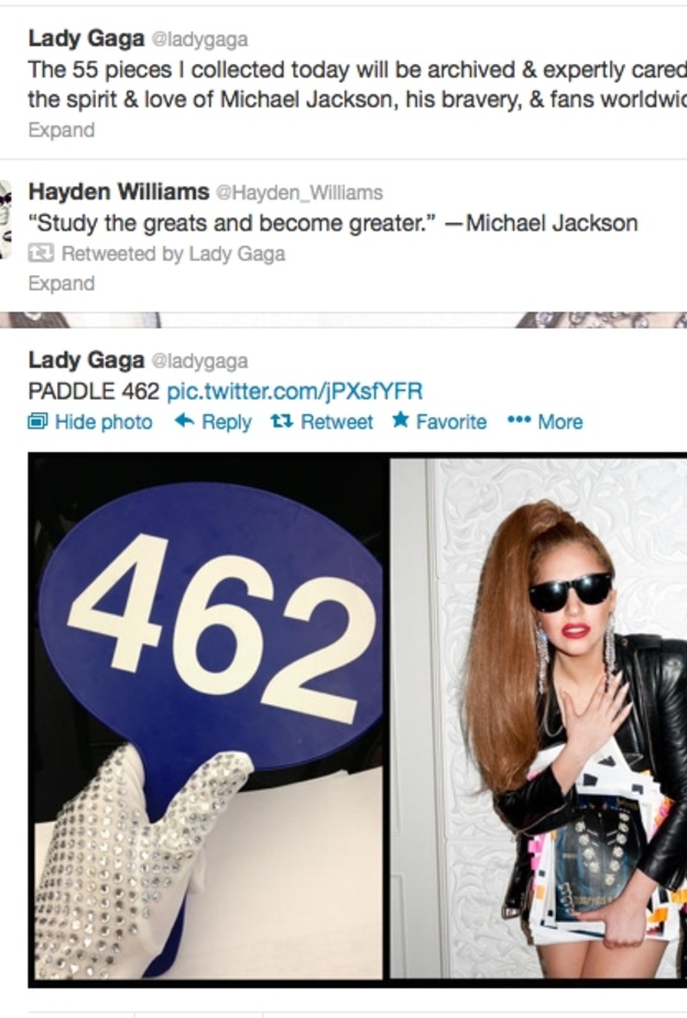 ليدي جاجا تشتري ملابس مايكل جاكسون