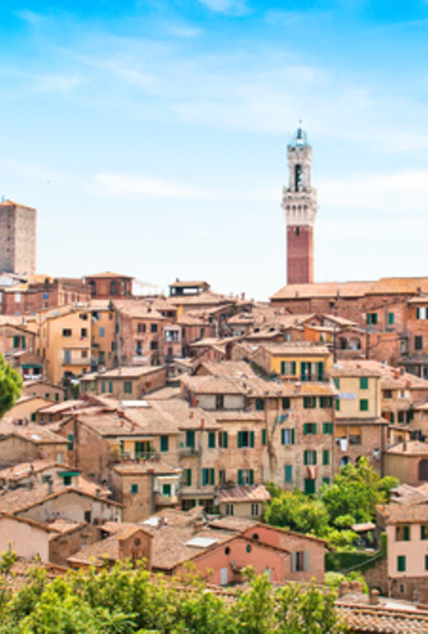 منظر جميل من المدينة التاريخية من سيينا، إيطاليا