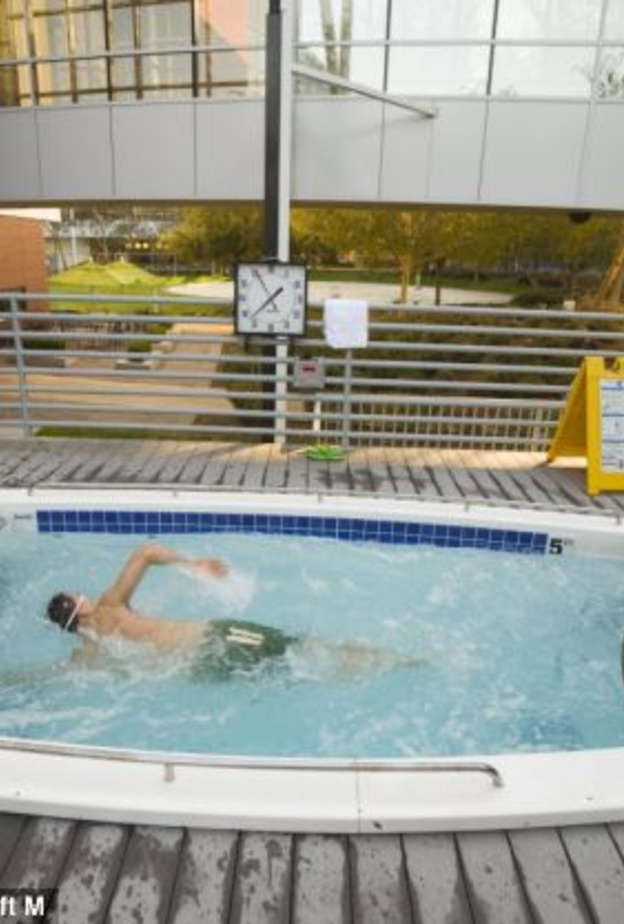 احدى بركتي السباحة المخصصتين للموظفين