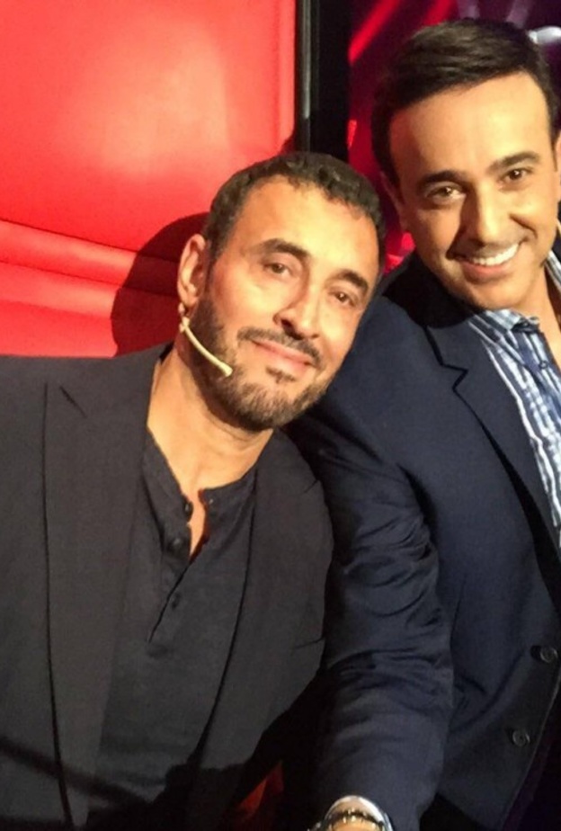 الإرهاق واضح على كاظم الساهر فى ذا فويس مع صابر الرباعي