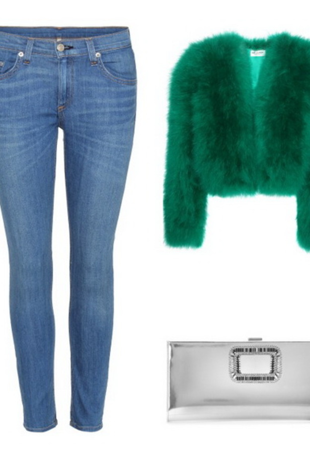  شبابية عصرية بسروال الجينز الأزرق الضيق