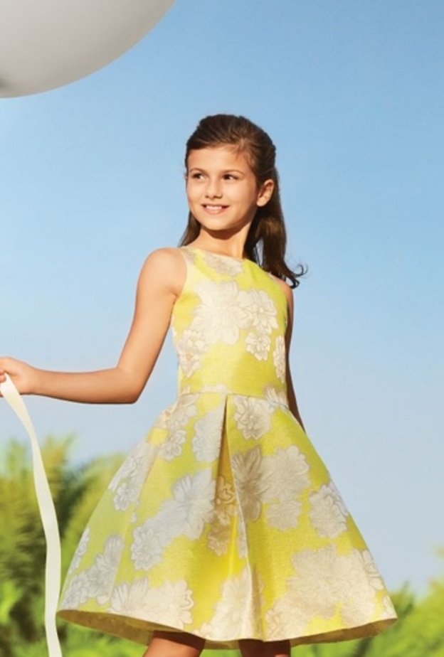 فستان من مجموعة Level Kids بالاصفر والابيض