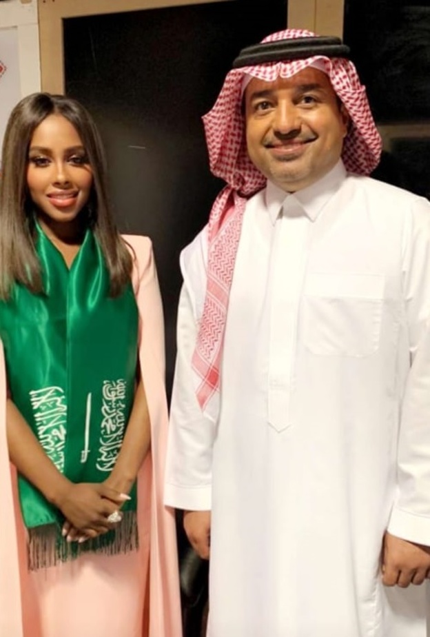 داليا مبارك وراشد الماجد في كواليس حفل "ليلة وطن"